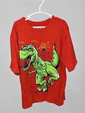 The Children’s Place Boys Medium 7/8 Orange T-Rex Dinosaur Graphic T-Shirt